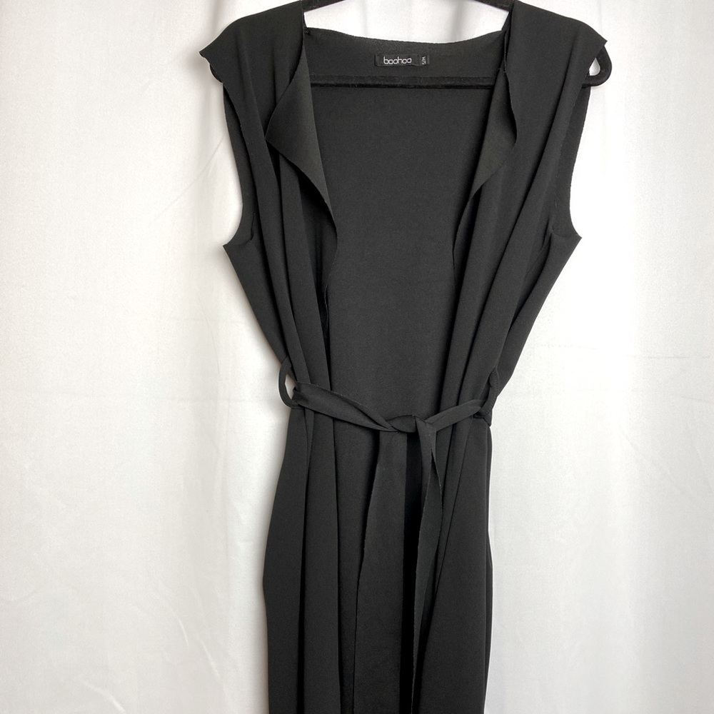 Sleeveless belted duster vest